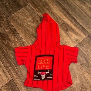 Red Striped Kids Hoodie